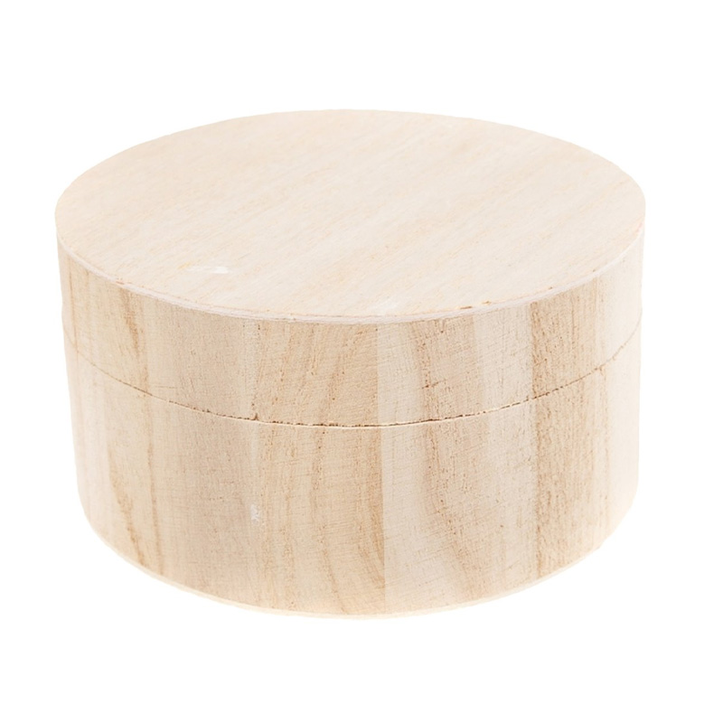 Cutie Lemn Rotunda Medie, Diametru 11,5 X 7 CM, Personalizabila 
